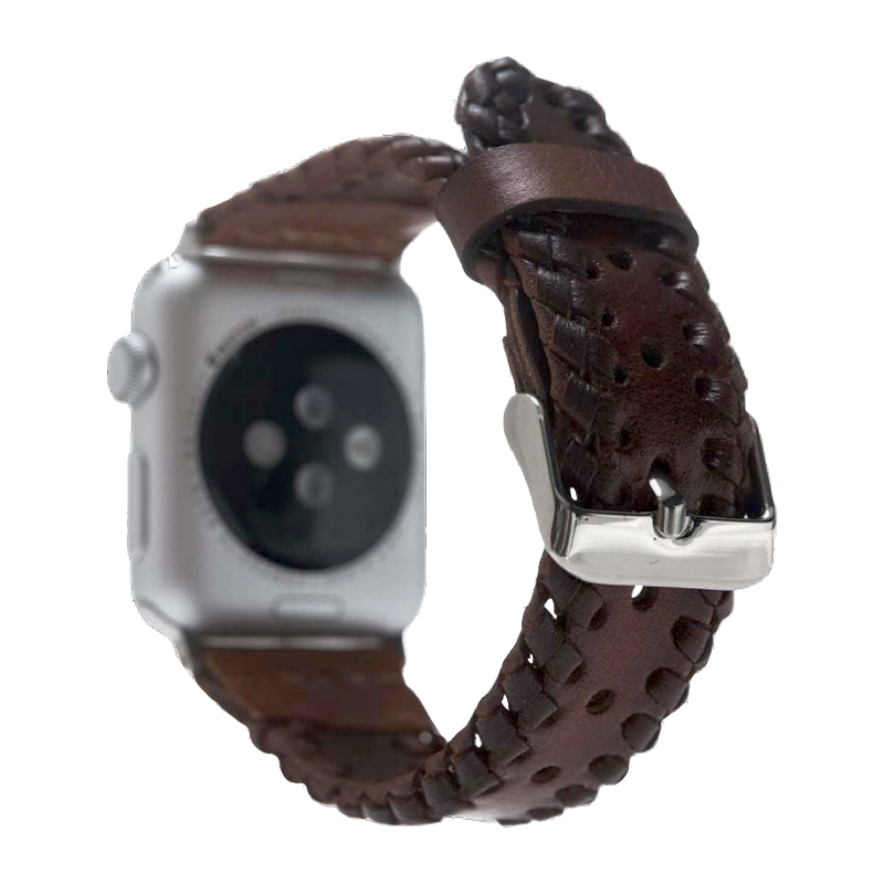Braided Classic | Lederarmband kompatibel Apple Watch-Braun-BerlinBravo