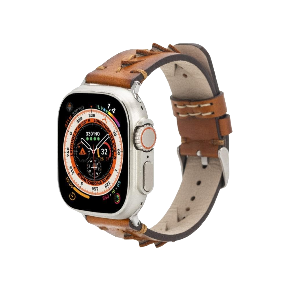 Brown Burnished Delta Classic | Lederarmband für Apple Watch (Braun)-BerlinBravo