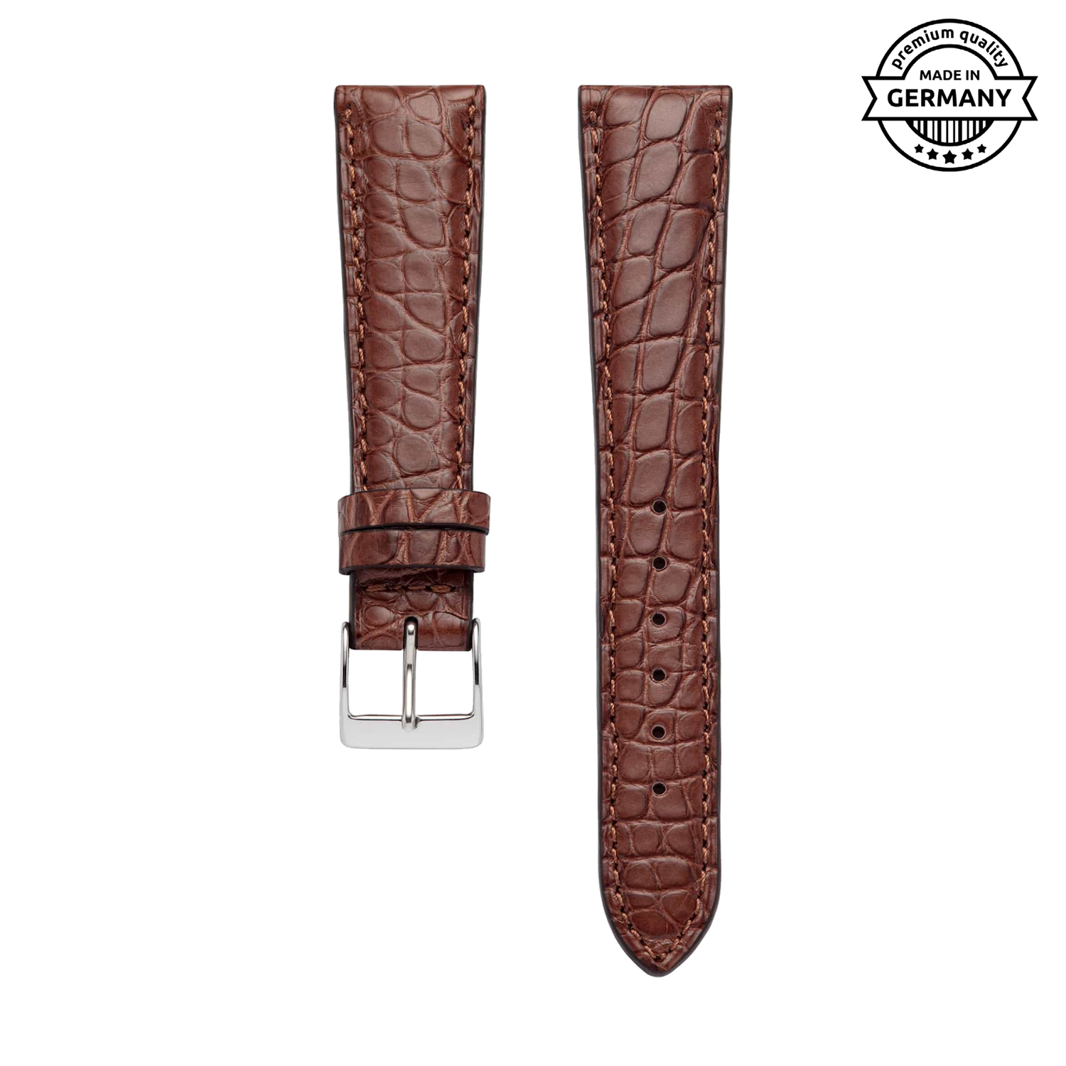 Frosted Louisiana Alligator Classic | Armband aus Alligator Leder kompatibel mit Apple Watch-BerlinBravo
