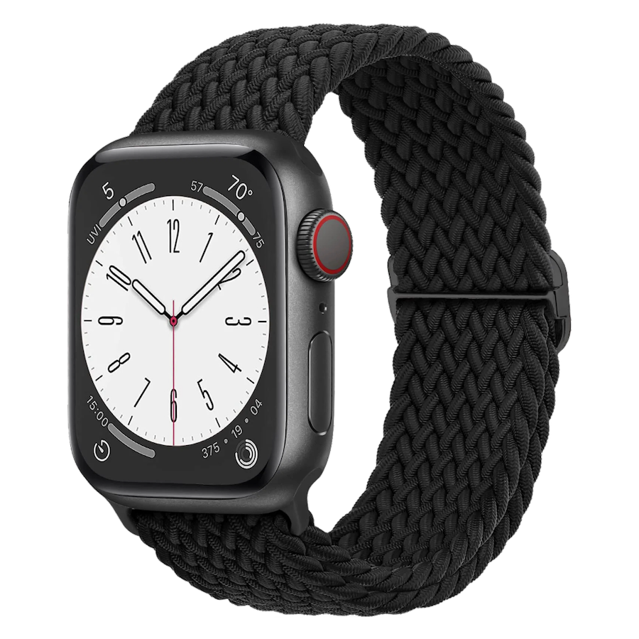 Gezopftes Flex Armband | Kompatibel mit Apple Watch-BerlinBravo #farbe_schwarz