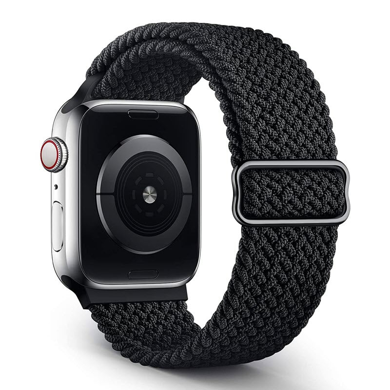 Gezopftes Flex Armband | Kompatibel mit Apple Watch-Schwarz-BerlinBravo