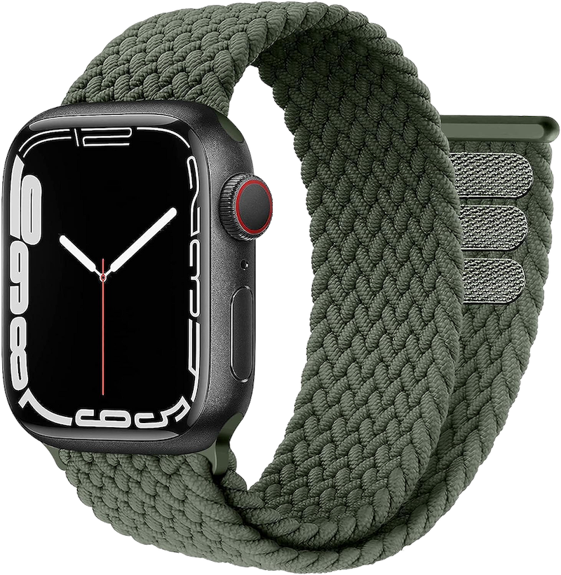 Gezopftes Nylon Armband | Kompatibel mit Apple Watch-BerlinBravo #farbe_invernessgrün
