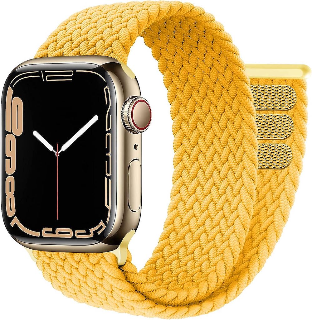 Gezopftes Nylon Armband | Kompatibel mit Apple Watch-BerlinBravo #farbe_maize