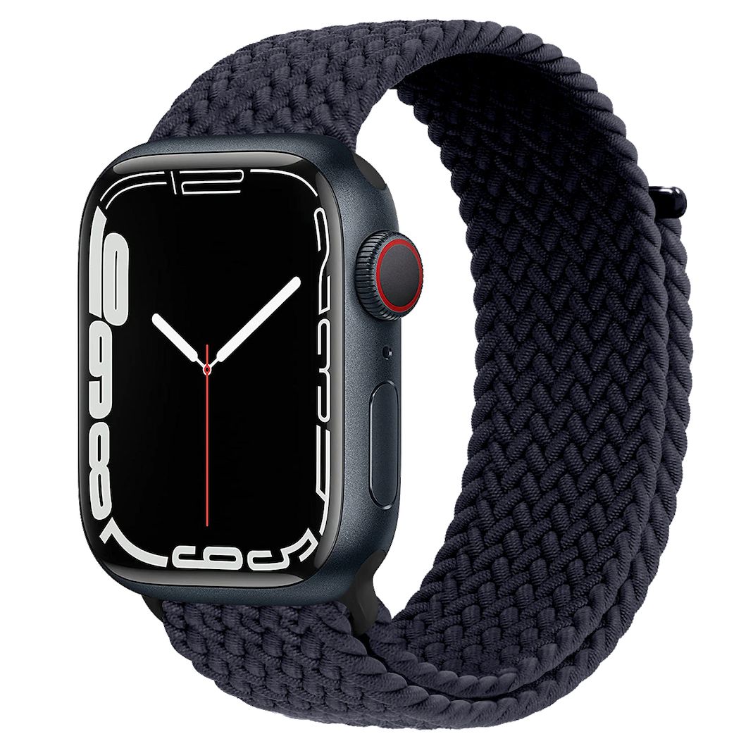 Gezopftes Nylon Armband | Kompatibel mit Apple Watch-Charcoal-BerlinBravo #farbe_charcoal