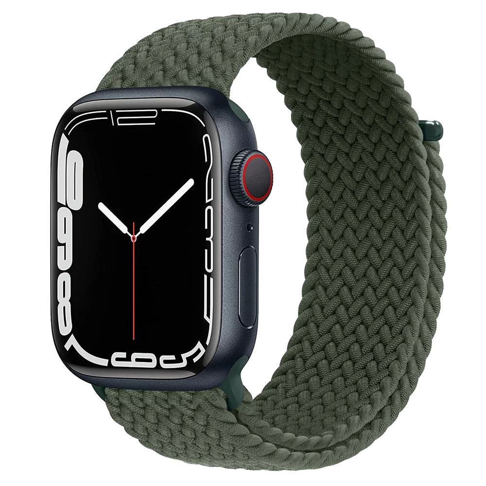 Gezopftes Nylon Armband | Kompatibel mit Apple Watch-Invernessgrün-BerlinBravo #farbe_invernessgrüm