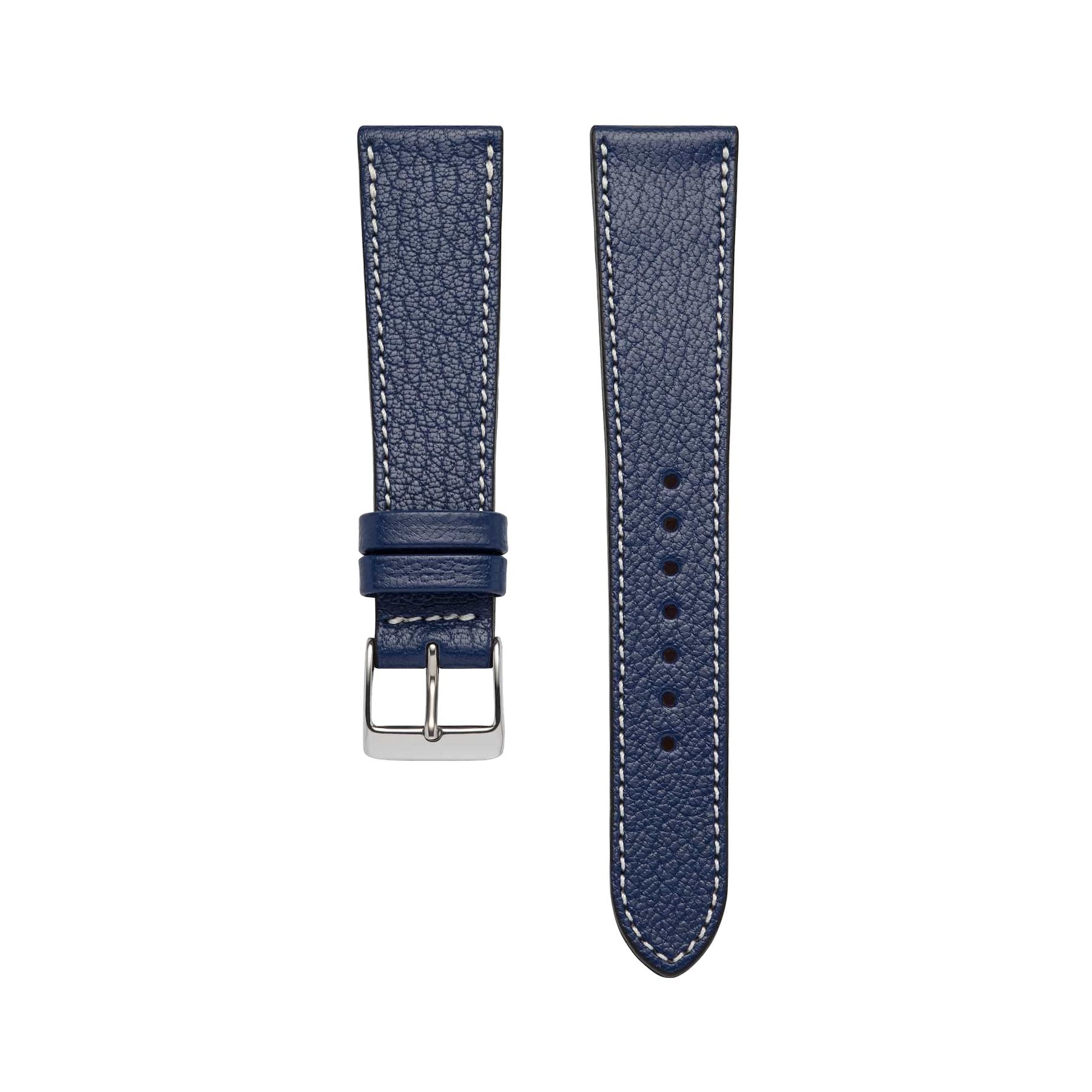 Goat Leather Slim | Armband aus Ziegenleder kompatibel mit Apple Watch-Blau-BerlinBravo