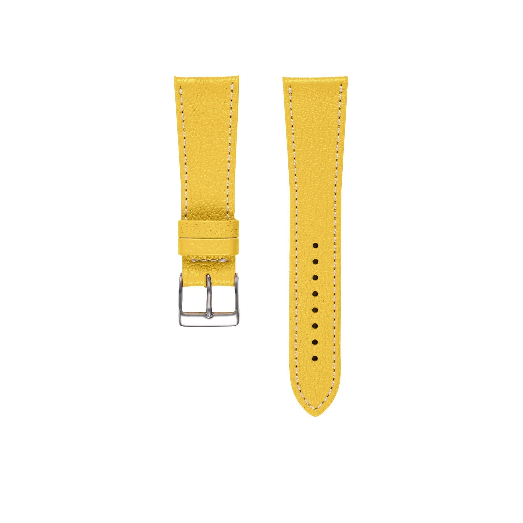 Goat Leather Slim | Armband aus Ziegenleder kompatibel mit Apple Watch-Gelb-BerlinBravo