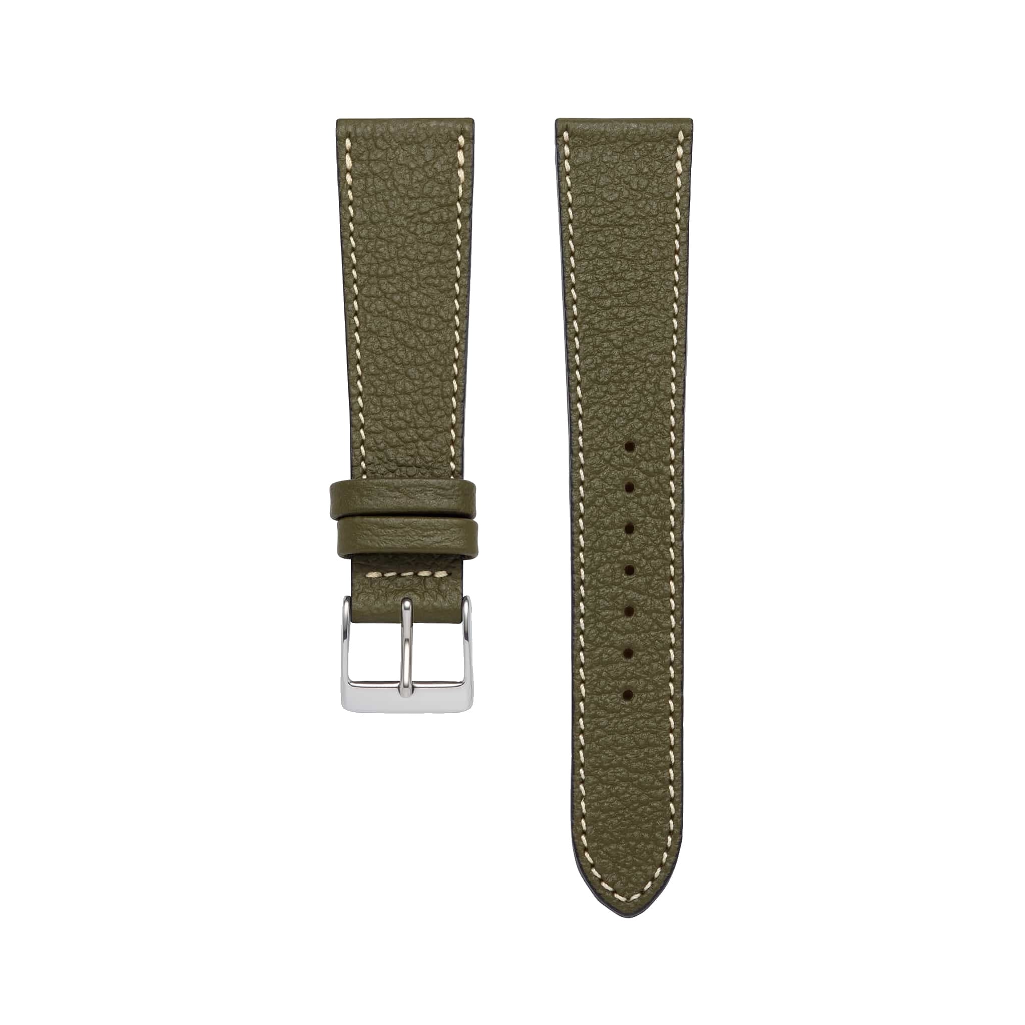 Goat Leather Slim | Armband aus Ziegenleder kompatibel mit Apple Watch-Olivgrün-BerlinBravo