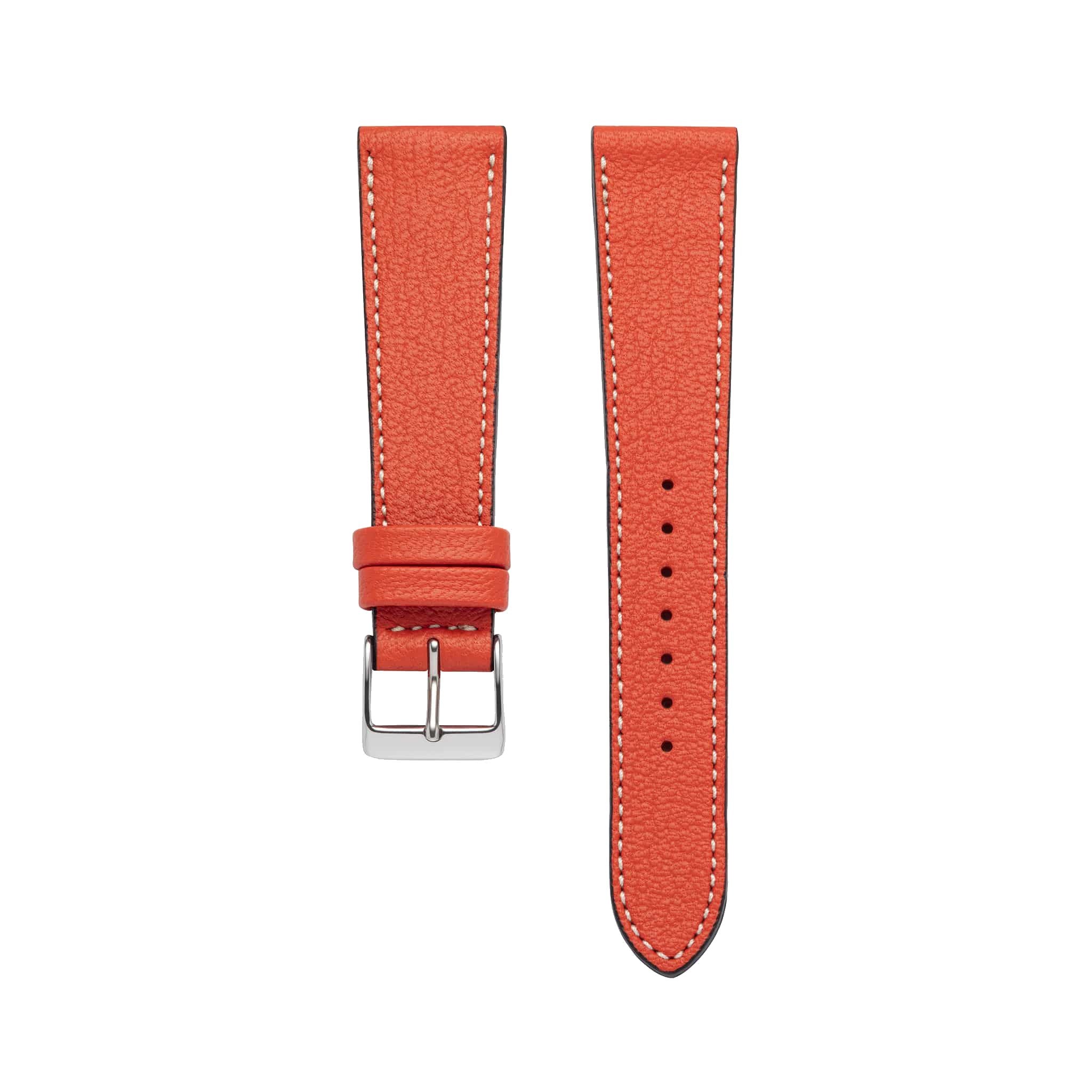 Goat Leather Slim | Armband aus Ziegenleder kompatibel mit Apple Watch-Orange-BerlinBravo