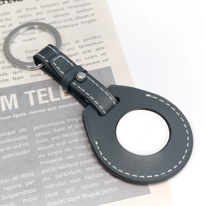 Noir AirTag Leather Key Ring mit Kontrastnähten | Anhänger für AirTag (Schwarz)-Apple Watch Armbänder kaufen