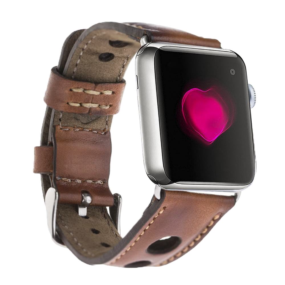 Holo Classic | Lederarmband kompatibel mit Apple Watch-Braun-BerlinBravo