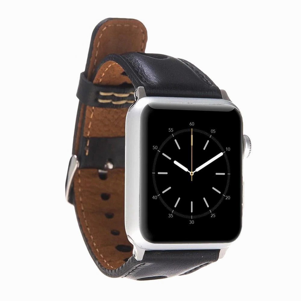 Holo Classic | Lederarmband kompatibel mit Apple Watch-Schwarz-BerlinBravo