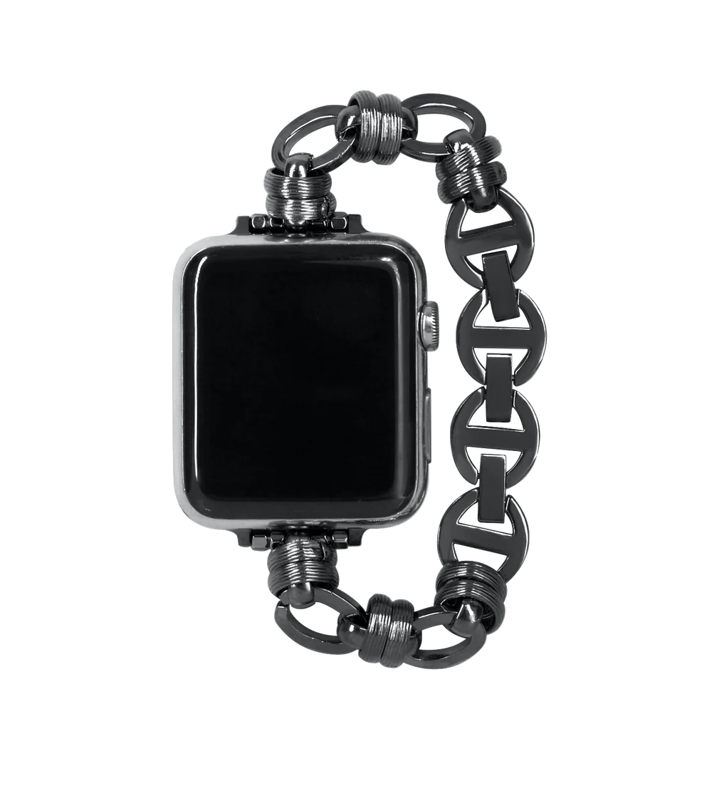 Jasmine - Metal Thread Chain | Gliederarmband kompatibel mit Apple Watch-Schwarz-BerlinBravo