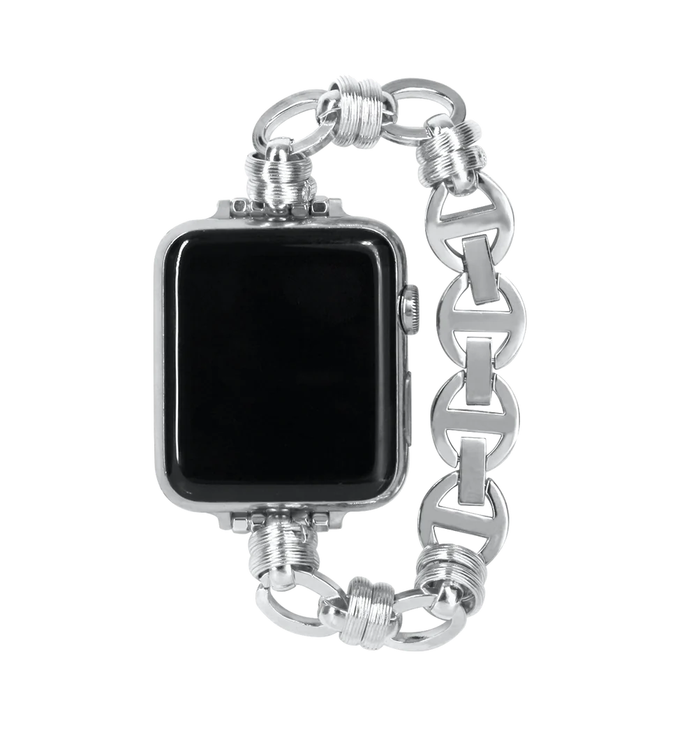 Jasmine - Metal Thread Chain | Gliederarmband kompatibel mit Apple Watch-Silber-BerlinBravo