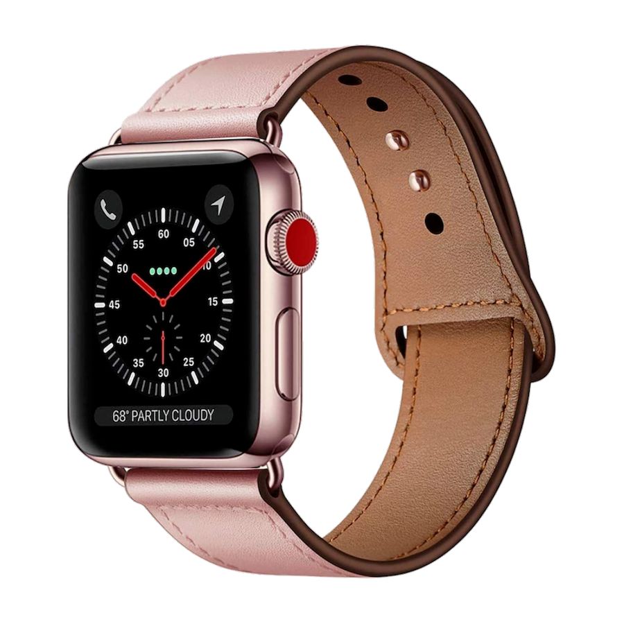 Leather Loop | Lederarmband kompatibel mit Apple Watch-Pink Sand-BerlinBravo