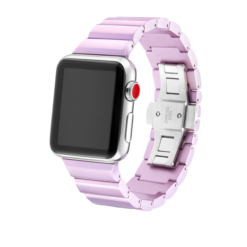 Ligero Lavendel - Eloxiertes Aluminium | Gliederarmband für Apple Watch (Matt Pastell Lila) Ultra-38 | 40 | 41mm-BerlinBravo