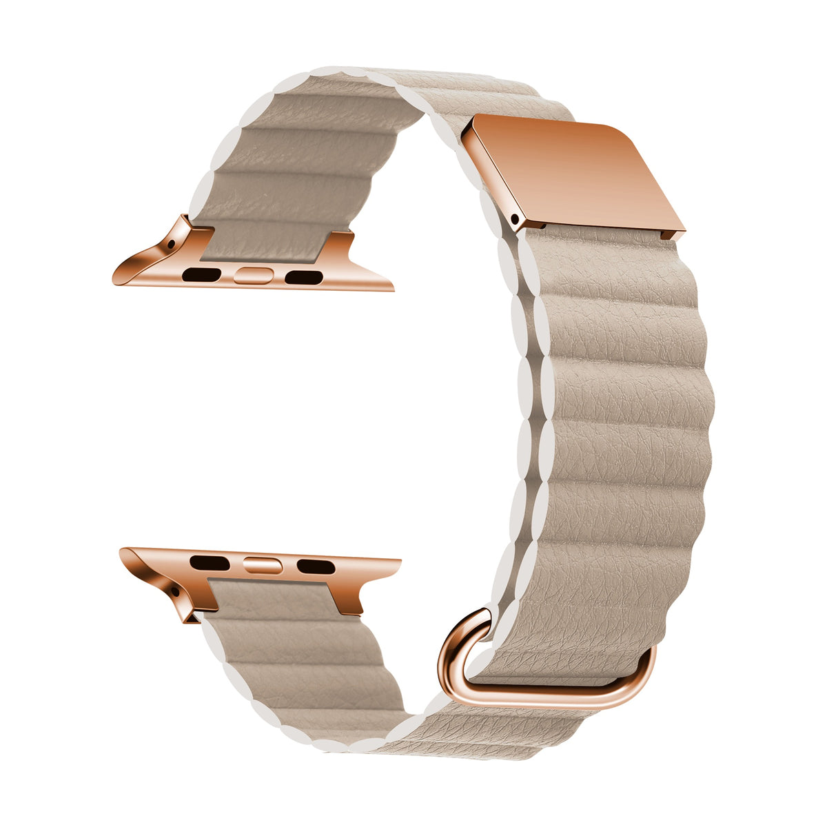 Magnetic Loop Chic | Armband mit Schlaufe kompatibel mit Apple Watch-Beige-BerlinBravo