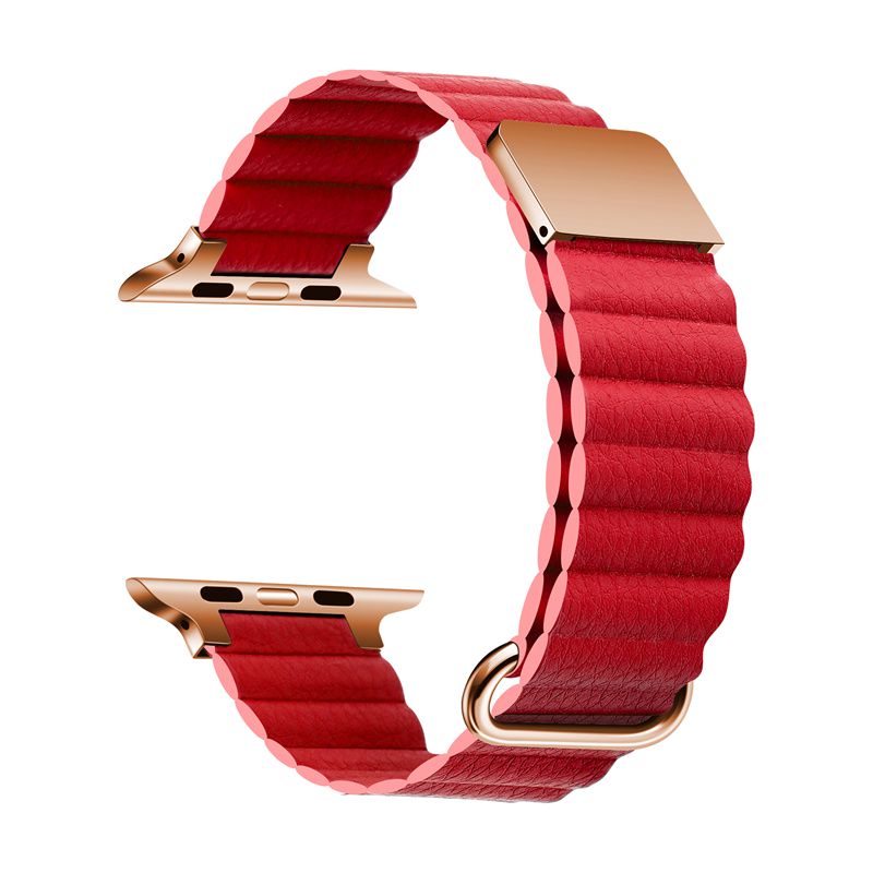 Magnetic Loop Chic | Armband mit Schlaufe kompatibel mit Apple Watch-Rot-BerlinBravo