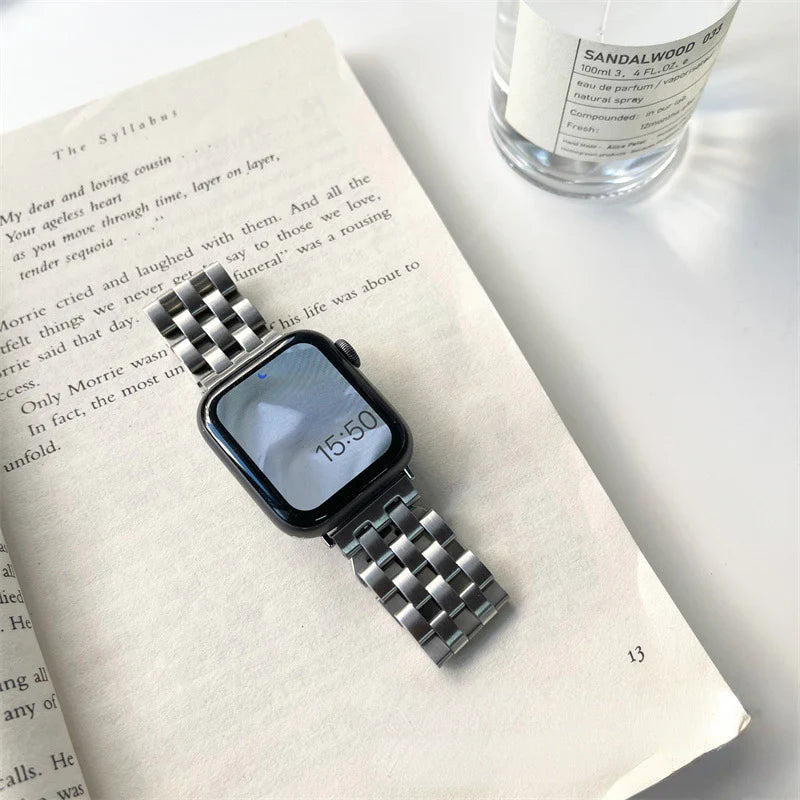 Maxine Edelstahl | Gliederarmband kompatibel mit Apple Watch-Silber-BerlinBravo