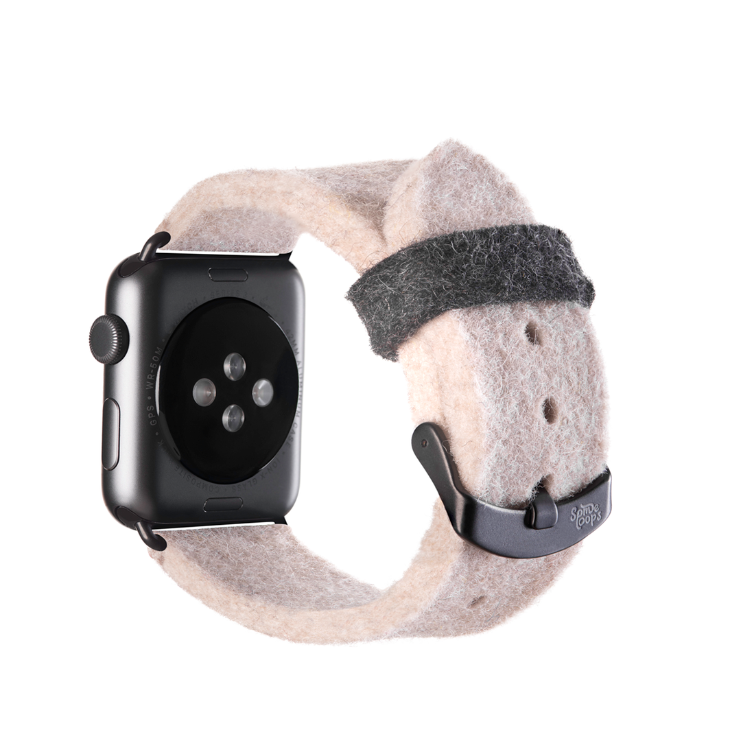 Merinowolle Armband | Kompatibel mit Apple Watch-Beige-BerlinBravo