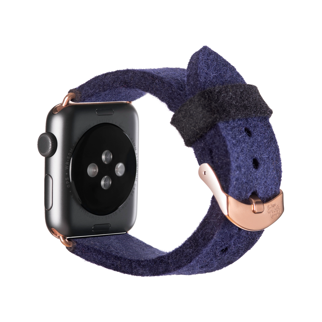 Merinowolle Armband | Kompatibel mit Apple Watch-Dunkelblau-BerlinBravo