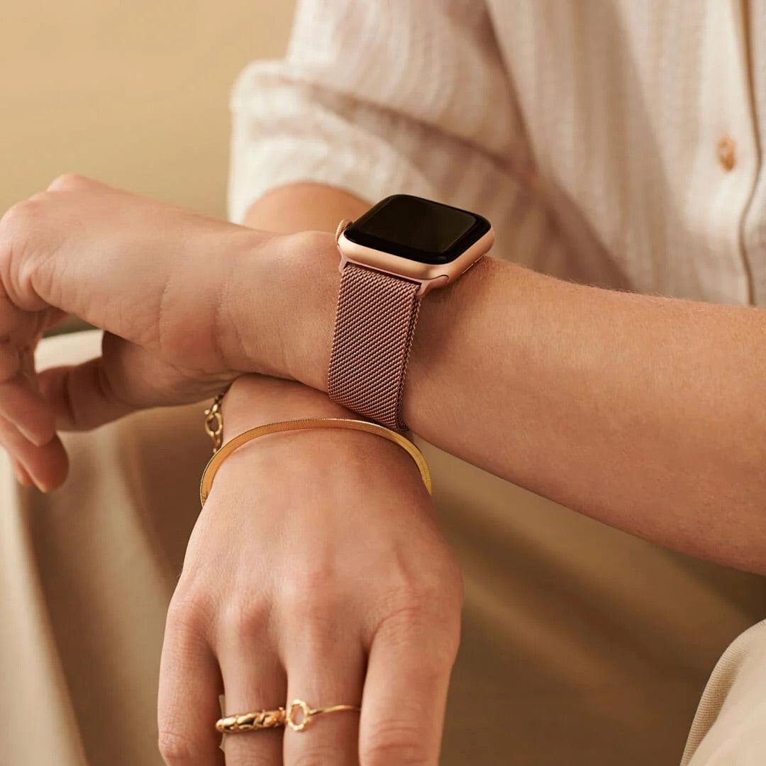 Milanaise Edelstahlarmband | Kompatibel mit Apple Watch-BerlinBravo #farbe_pink