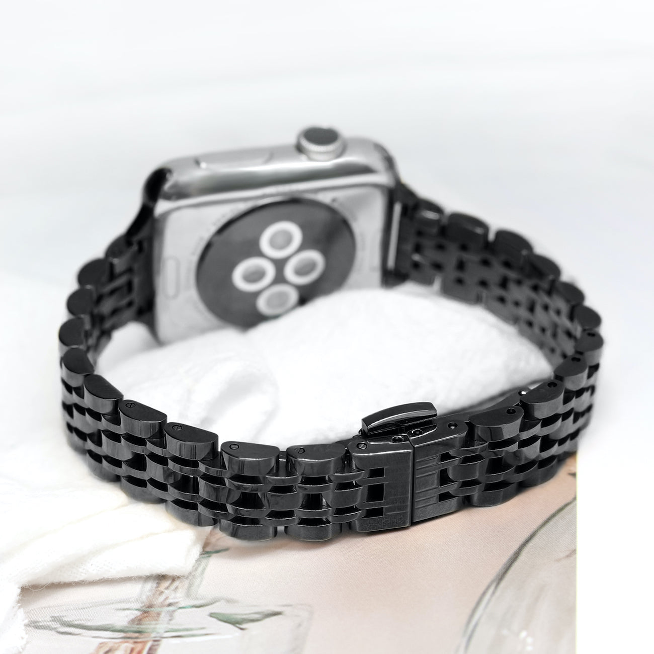 Millicent - Metal Chain | Gliederarmband kompatibel mit Apple Watch-Schwarz-BerlinBravo