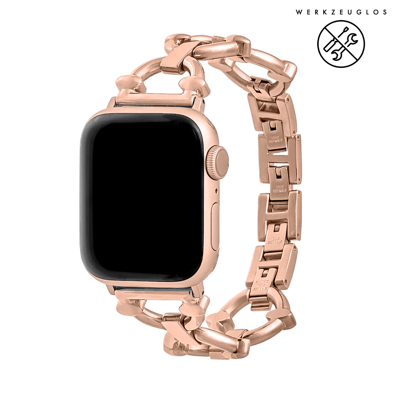 Odette - Metal Chain | Gliederarmband kompatibel mit Apple Watch-Roségold-BerlinBravo