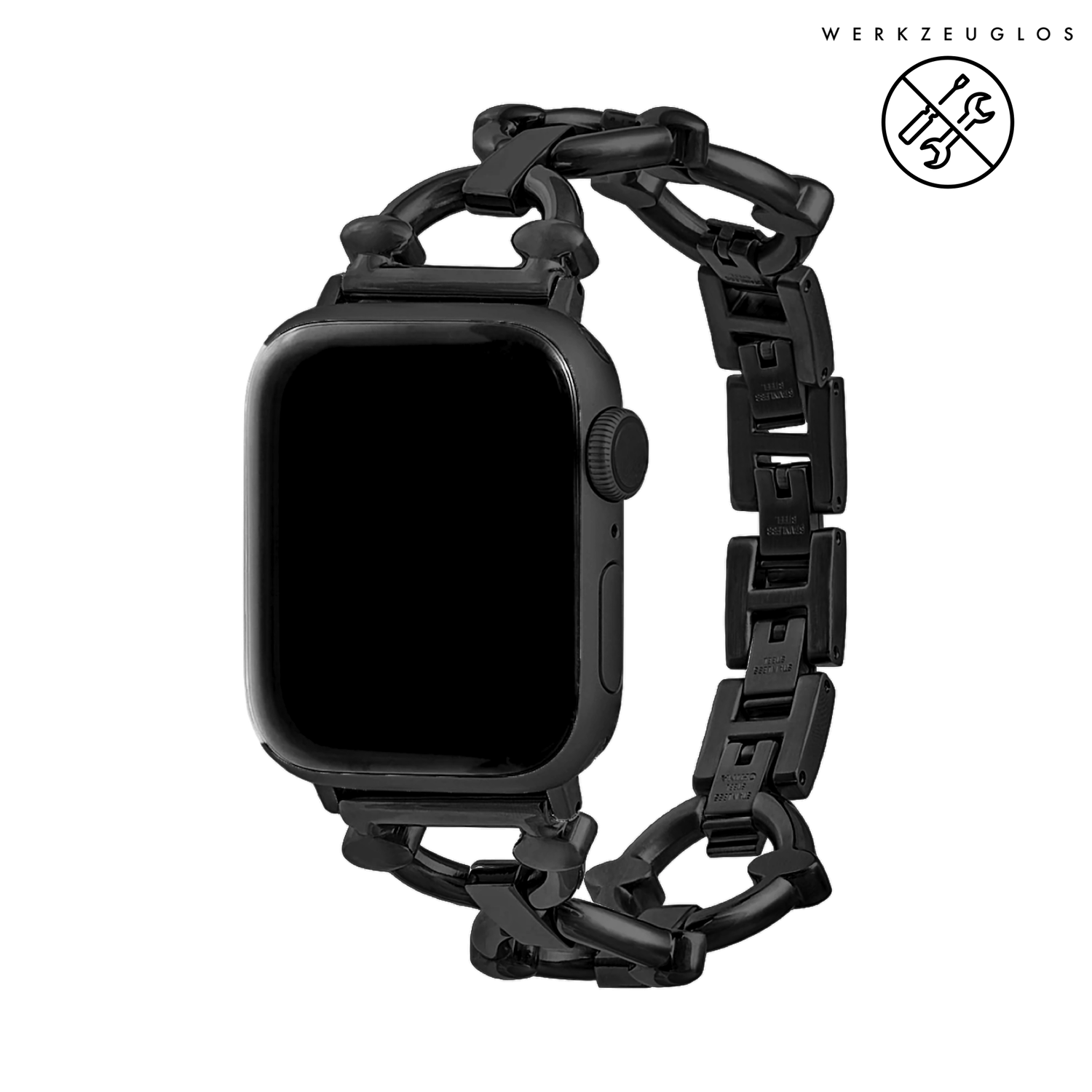 Odette - Metal Chain | Gliederarmband kompatibel mit Apple Watch-Schwarz-BerlinBravo