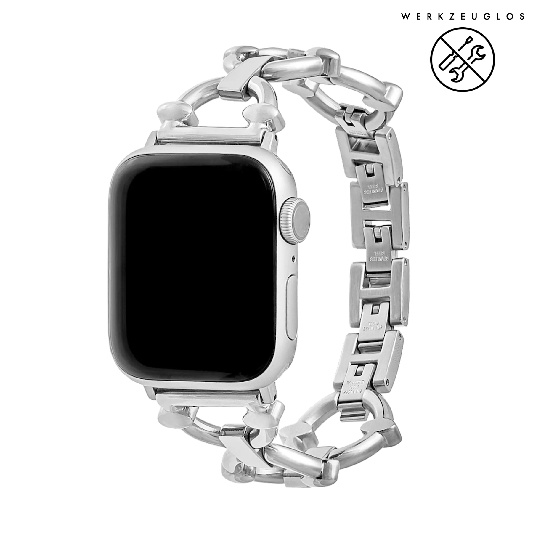 Odette - Metal Chain | Gliederarmband kompatibel mit Apple Watch-Silber-BerlinBravo