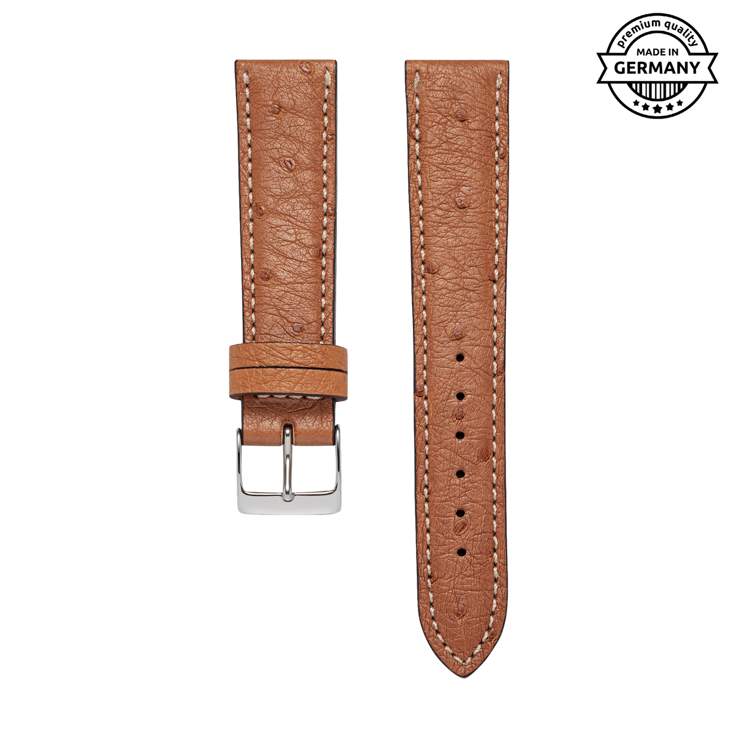 Ostrich Leather Classic | Armband aus Straußenleder kompatibel mit Apple Watch-BerlinBravo