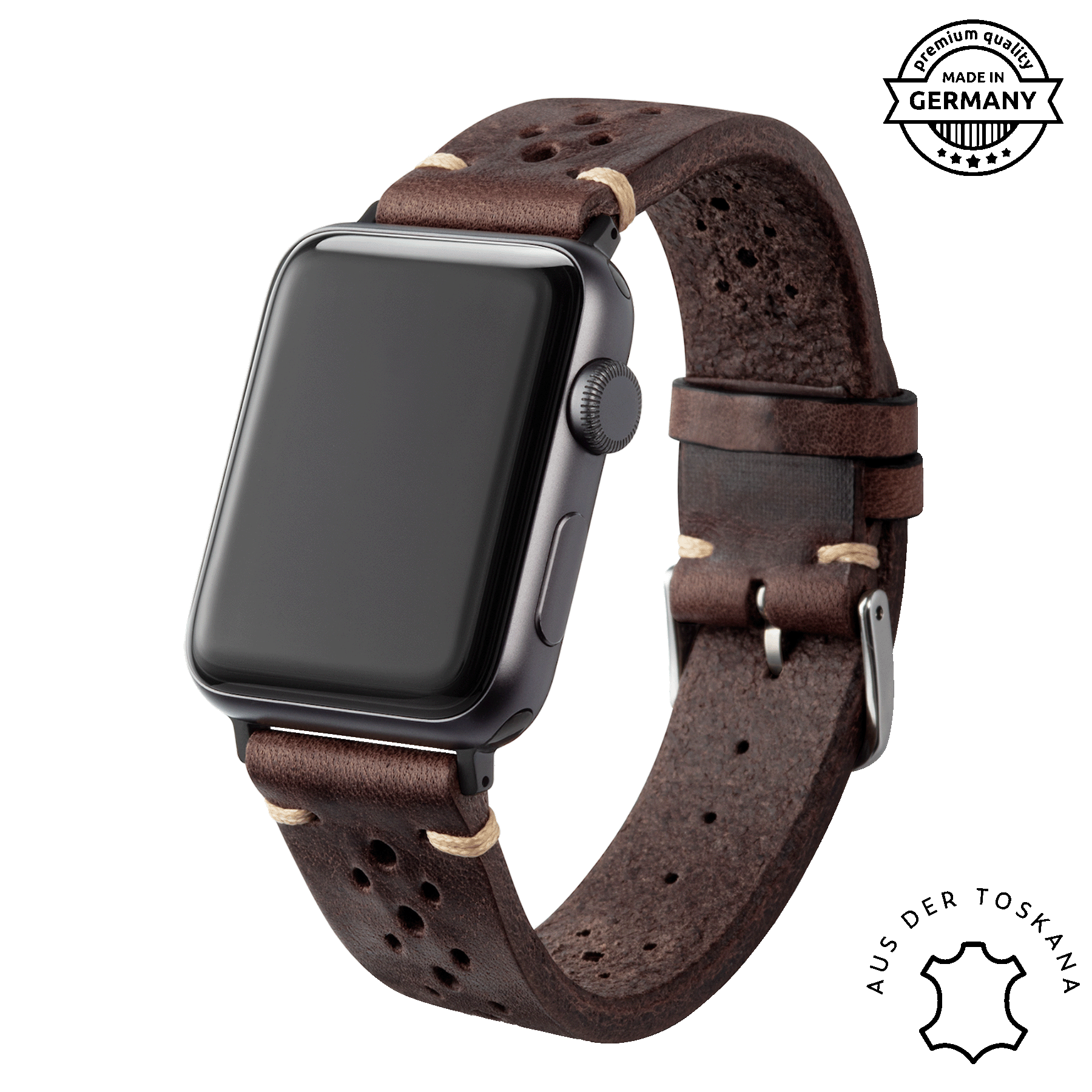 Racing vegetabil gegerbtes Rindleder Classic | Lederarmband kompatibel mit Apple Watch-BerlinBravo