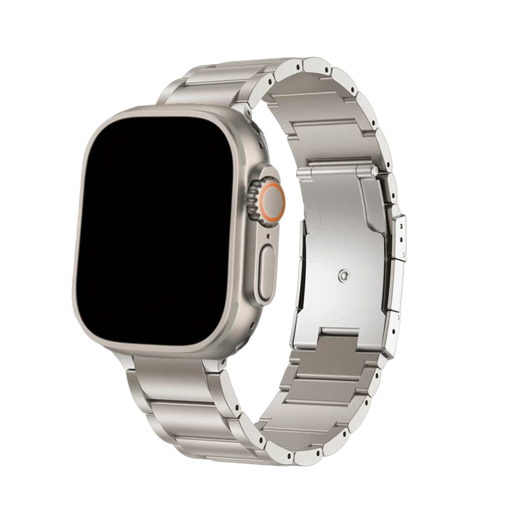 Silber - Titan 3 | Gliederarmband für Apple Watch (Silber) Ultra-42 | 44 | 45 | 49mm-BerlinBravo