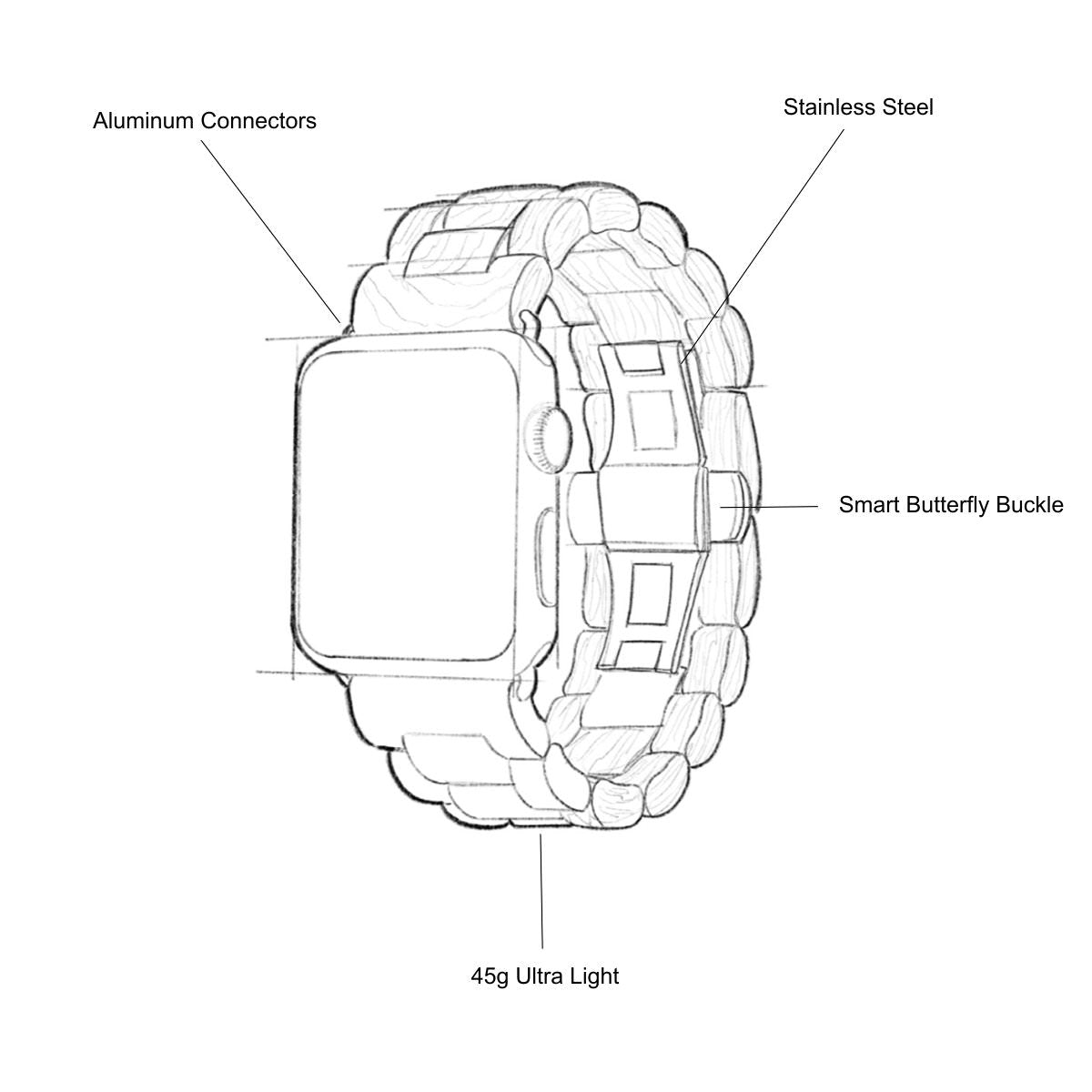 Silber Walnussholz | Armband für Apple Watch (Braun)-BerlinBravo