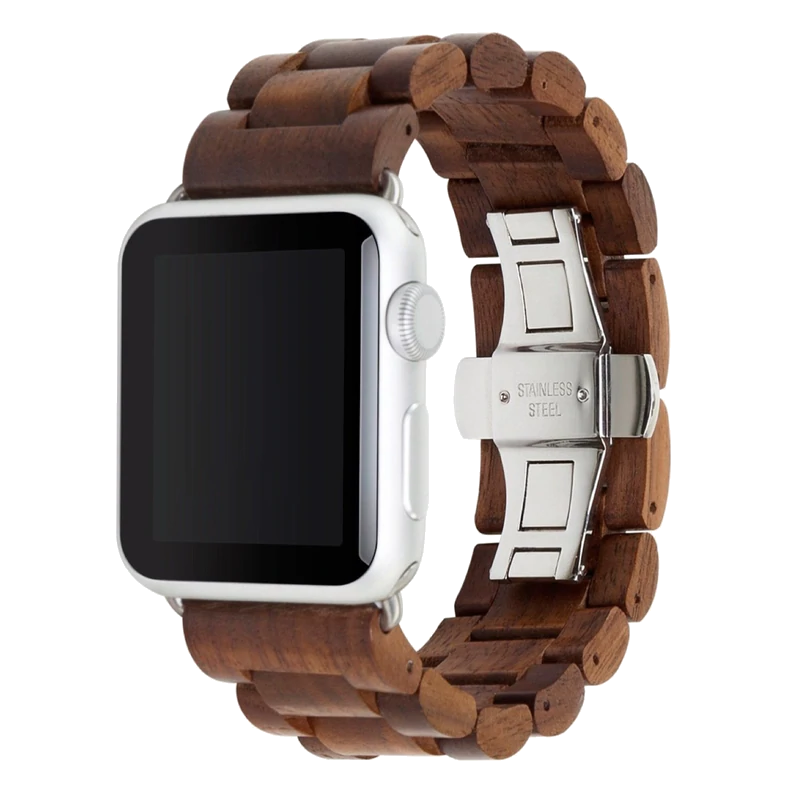 Silber Walnussholz | Armband für Apple Watch (Braun)-BerlinBravo