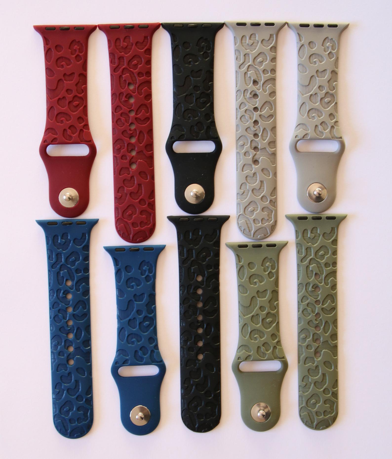 Cobalt Blue Engraved Silikon | Armband mit verschiedenen Mustern für Apple Watch (Blau)-Apple Watch Armbänder kaufen