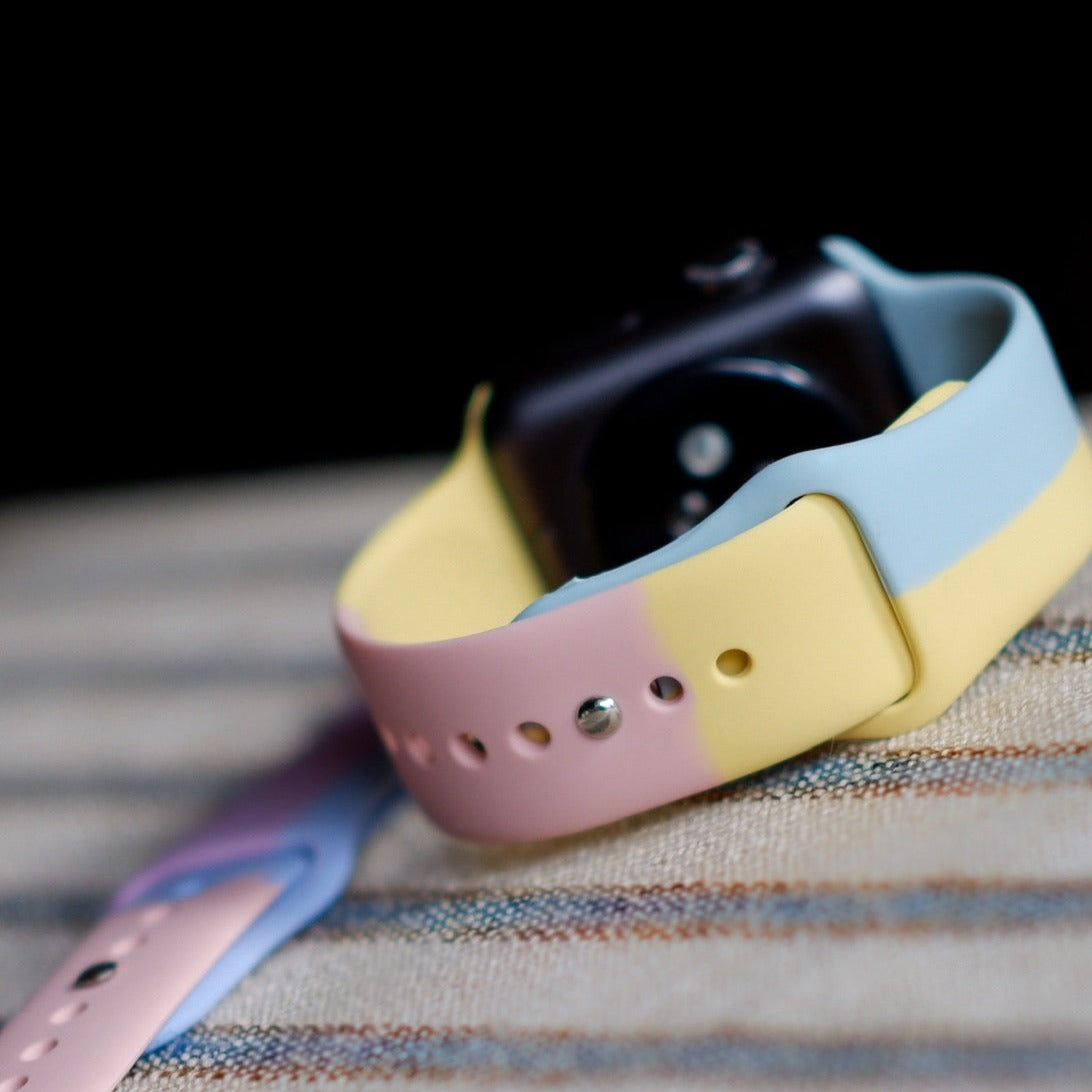 Silikon Colour-Block | Armband kompatibel mit Apple Watch-Sunrise-BerlinBravo