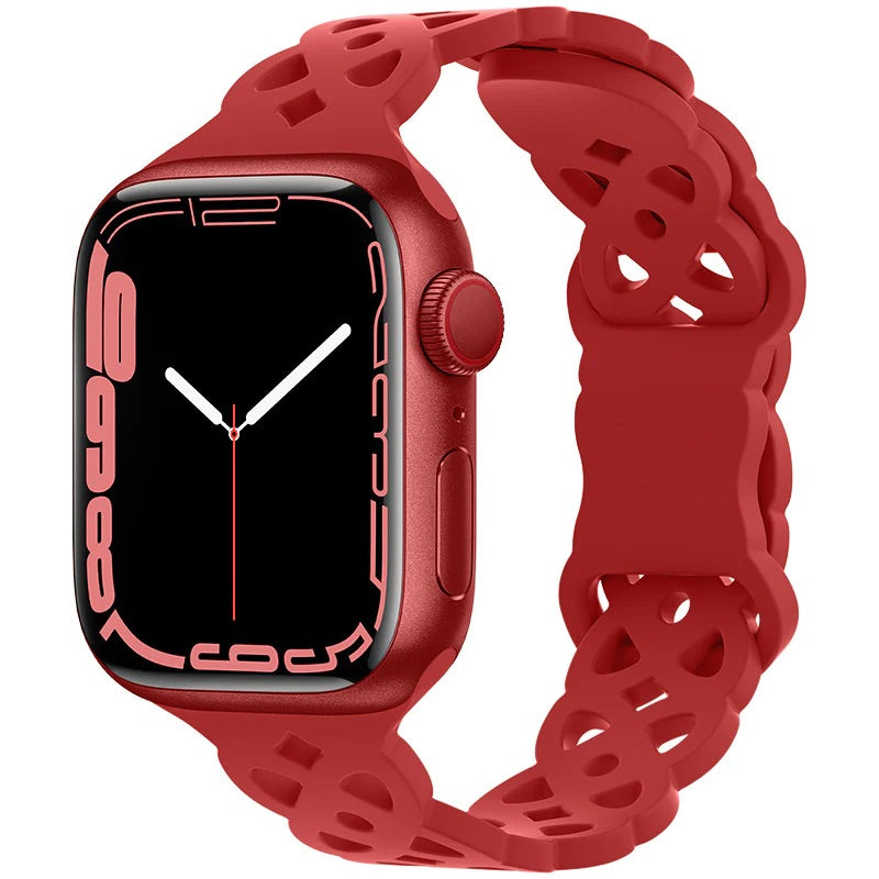 Silikon Hoola Loop | Armband kompatibel mit Apple Watch-Rot-BerlinBravo