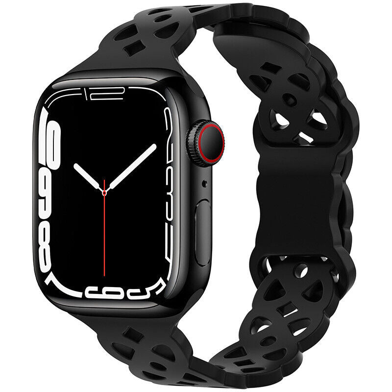 Silikon Hoola Loop | Armband kompatibel mit Apple Watch-Schwarz-BerlinBravo