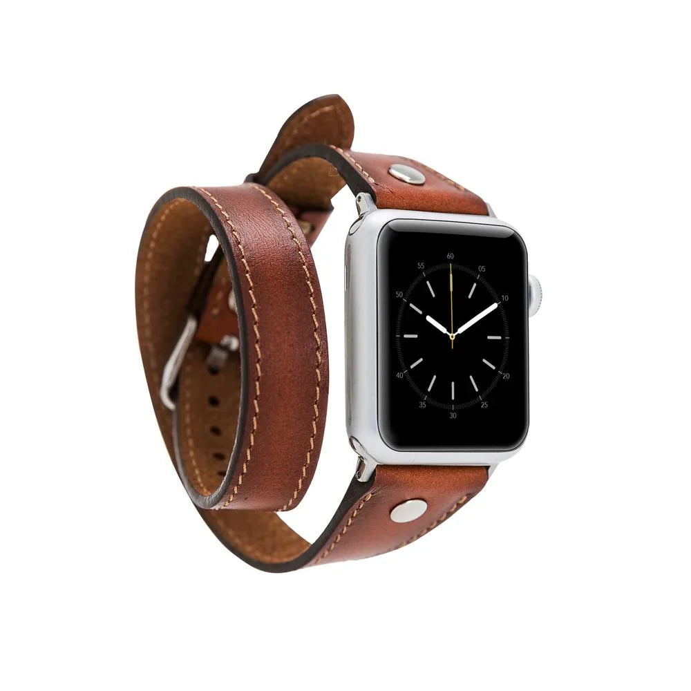 Slim Double Trouble | Lederarmband kompatibel mit Apple Watch-BerlinBravo