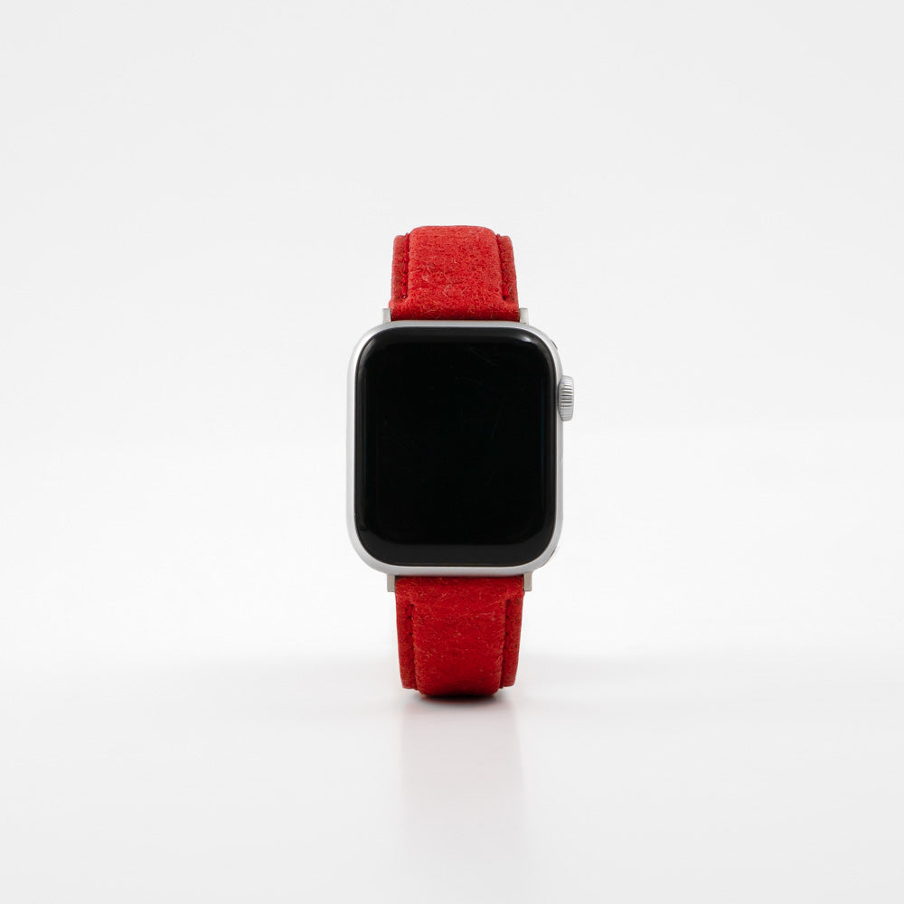 VEGAN Leder | Armband aus Ananasfasern kompatibel mit Apple Watch-Paprika Red-BerlinBravo