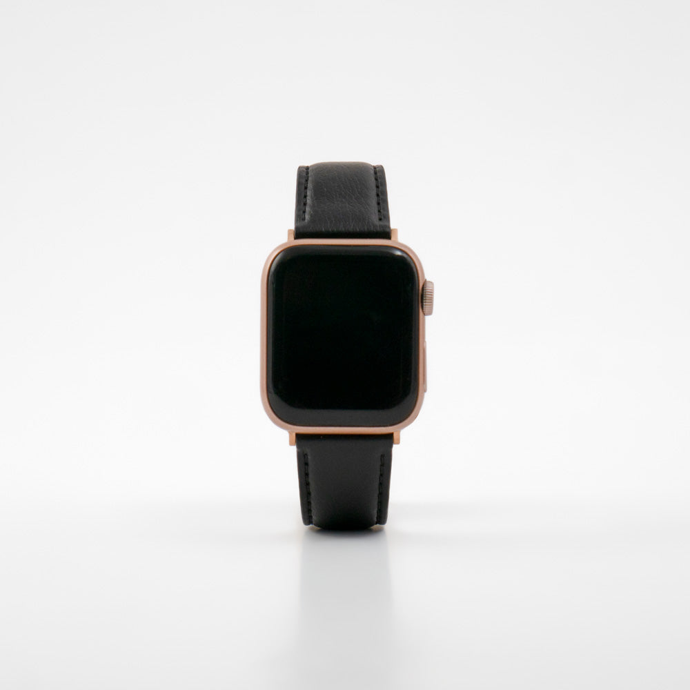 VEGAN Lederarmband | Kompatibel mit Apple Watch-True Black-BerlinBravo