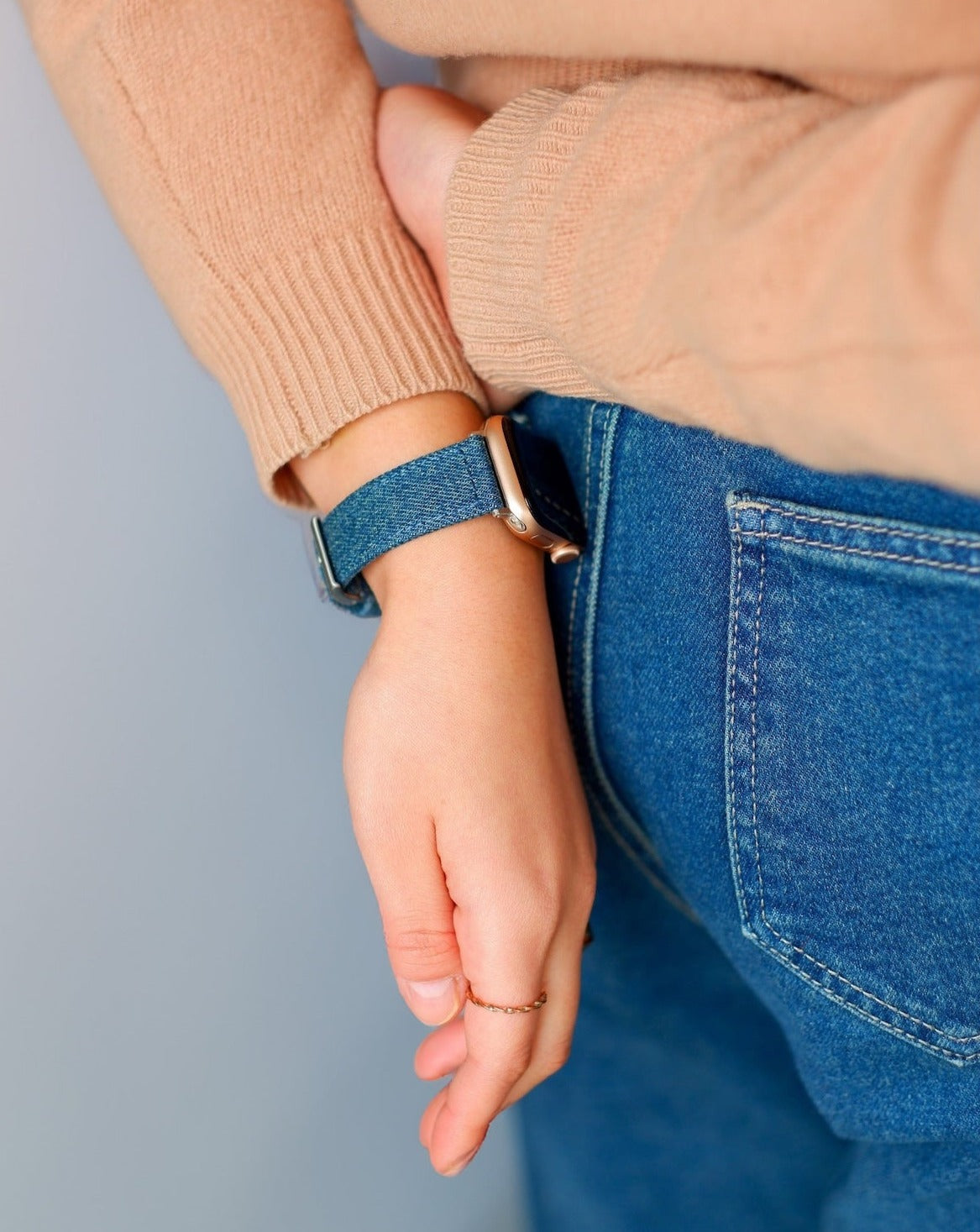 Vegan Royal Blue Denim Classic | Armband aus japanischem Denim für Apple Watch (Blau)-BerlinBravo