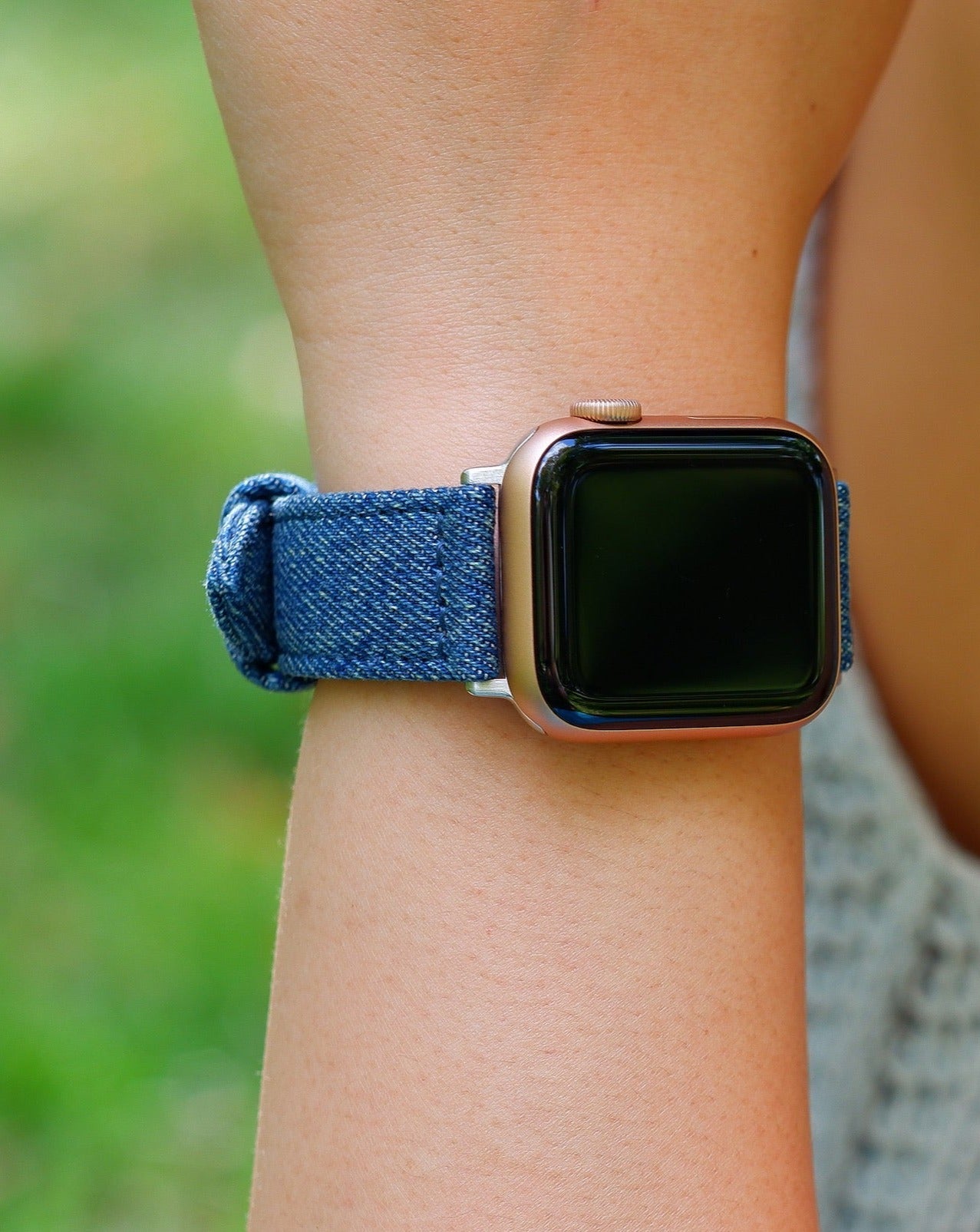 Vegan Royal Blue Denim Classic | Armband aus japanischem Denim für Apple Watch (Blau)-BerlinBravo