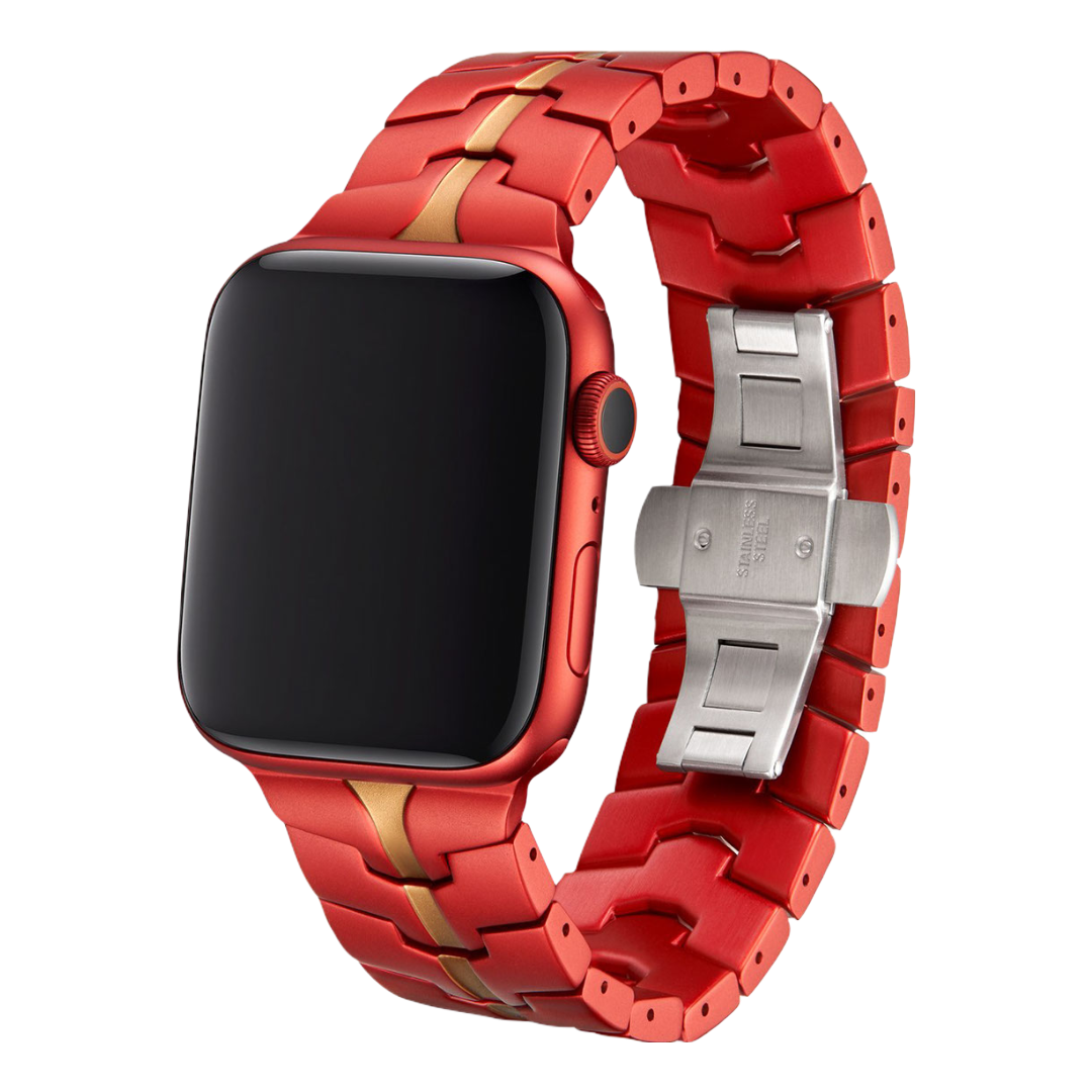 Vitero Crimson - Eloxiertes Aluminium | Gliederarmband für Apple Watch (Matt Rot)-Original JUUK Apple Watch Armbands kaufen #farbe_crimson