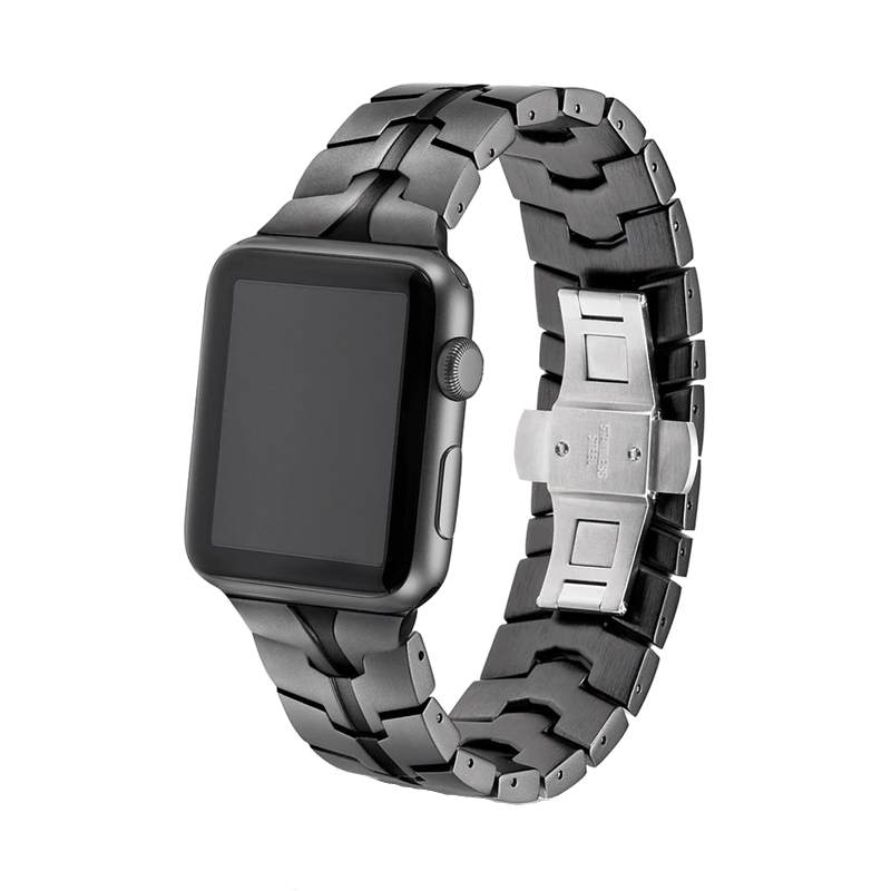 Vitero - Eloxiertes Aluminium | Gliederarmband kompatibel mit Apple Watch Ultra-42 | 44 | 45 | 49mm-BerlinBravo