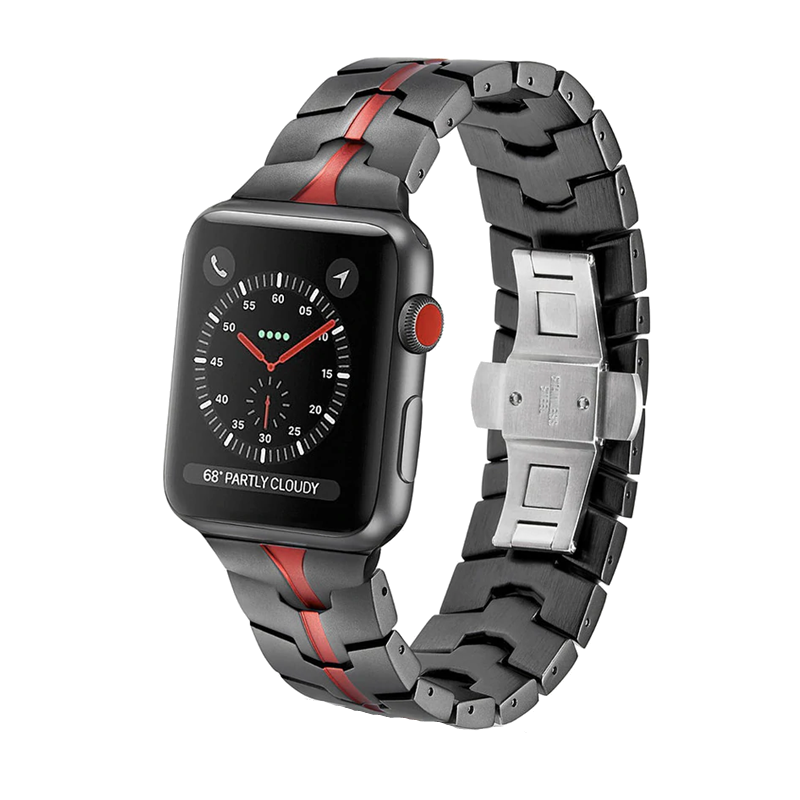 Vitero - Eloxiertes Aluminium | Gliederarmband kompatibel mit Apple Watch Ultra-42 | 44 | 45 | 49mm-BerlinBravo