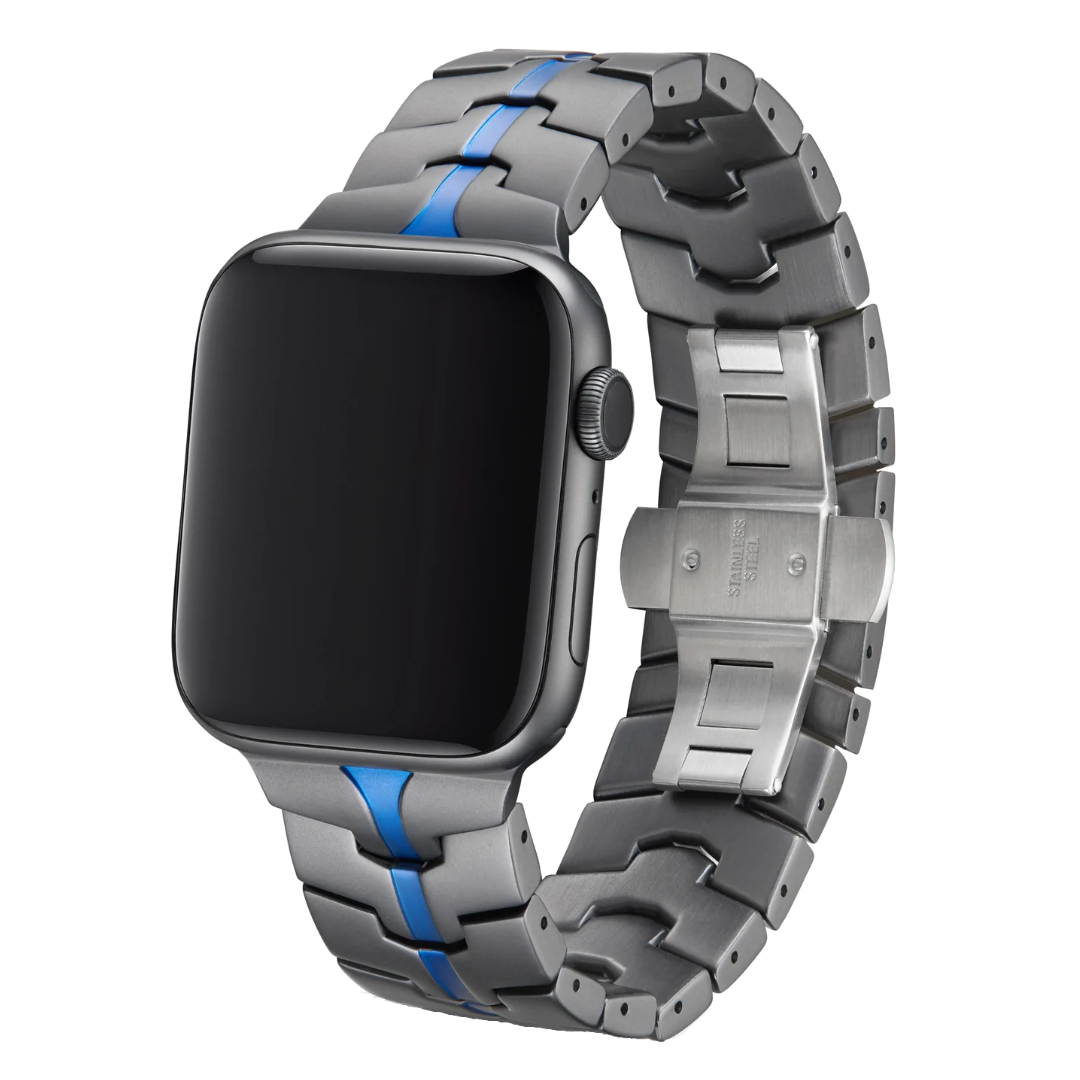 Vitero Azur - Eloxiertes Aluminium | Gliederarmband für Apple Watch (Matt Grau)-Original JUUK Apple Watch Armbands kaufen #farbe_azur