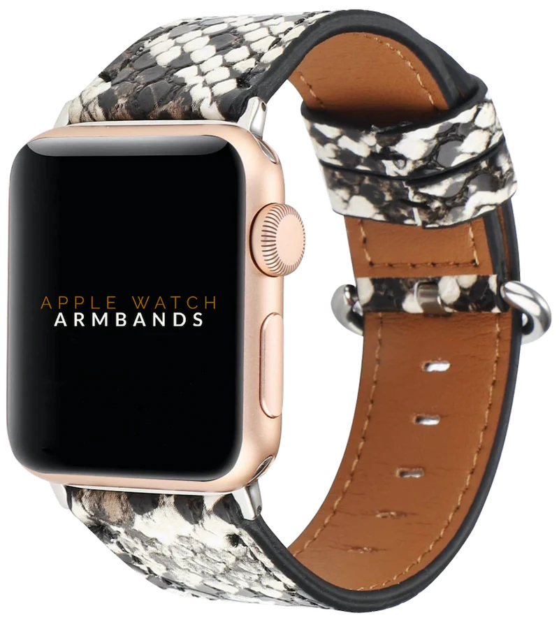 White Medusa Classic | Armband aus Kunstleder für Apple Watch (Mehrfarbig)-Apple Watch Armbänder kaufen #farbe_weiß