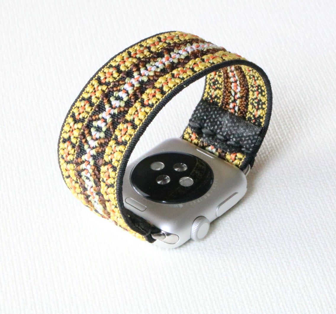 Yellow Orchid | Boho Armband für Apple Watch (Mehrfarbig)-Apple Watch Armbänder kaufen